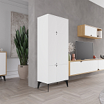 Комод белый с 4-мя дверцами на металлических ножках SPARK MULTIPURPOSE CABINET WHITE варинант исполнения - 4 | Loft Concept в Барнауле