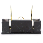 Настольный письменный набор из белого мрамора с часами Marble Accessory варинант исполнения - 3 | Loft Concept в Барнауле