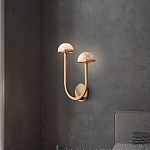 Бра с 2-мя мраморными плафонами на латунном корпусе Light Warm Light варинант исполнения - 1 | Loft Concept в Барнауле