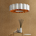 Люстра круглая фактурная в сочетании белого и золотого цвета Wide Stripes of Ribbon варинант исполнения - 5 | Loft Concept в Барнауле