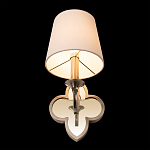 Бра с белым текстильным абажуром и декоративным основанием в виде четырехлистника с зеркальной вставкой Vitorino варинант исполнения - 23 | Loft Concept в Барнауле