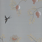 Обои ручная роспись Summer Night Blossom Colourway SC-122 on Wood Ash slub silk варинант исполнения - 1 | Loft Concept в Барнауле