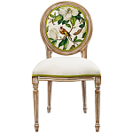 Стул бежевый из натурального бука с изображением птицы в саду Blooming Colored Birds варинант исполнения - 1 | Loft Concept в Барнауле