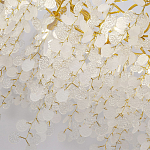 Люстра подвесная с золотистыми ветками и стеклянными подвесками в виде листьев Длина 130 см FAIRYTREE Light варинант исполнения - 5 | Loft Concept в Барнауле