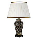 Настольная лампа с керамическим основанием с золотистым решетчатым узором и белым плиссированным абажуром Elstead Lighting варинант исполнения - 6 | Loft Concept в Барнауле