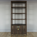 Стеллаж со стеклянными полками Elsa Dreams Walnut варинант исполнения - 6 | Loft Concept в Барнауле