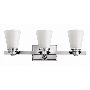 Бра для ванных комнат с белыми стеклянными конусными плафонами Hinkley