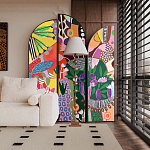 Ширма цветочный принт Colored Partition варинант исполнения - 4 | Loft Concept в Барнауле