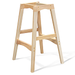 Барный стул со спинкой на 4-х деревянных ножках Синий Велюр Ava Charm варинант исполнения - 7 | Loft Concept в Барнауле