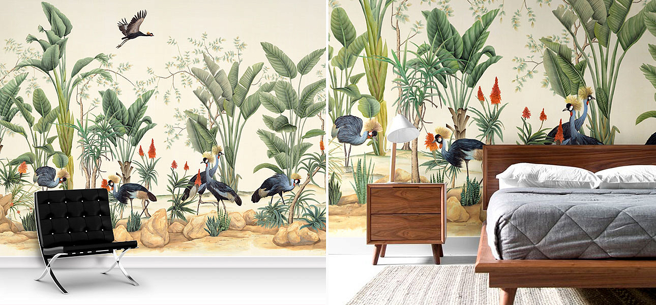 Обои ручная роспись African Cranes Обои ручная роспись African Cranes - Loft-Concept в Барнауле