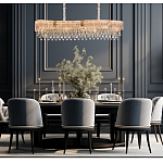 Люстра волнистой формы с каскадом из прозрачного хрусталя Constant Sparks варинант исполнения - 3 | Loft Concept в Барнауле