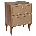 Тумба прикроватная бежевая из массива бука с 2-мя ящиками Wenge Light варинант исполнения - 1 | Loft Concept в Барнауле