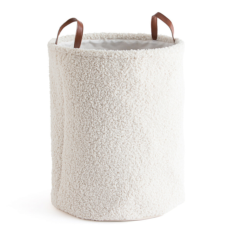 Корзина для белья из ткани букле Boucle Organizers Round Молочный Коричневый Корзина для белья из ткани букле Boucle Organizers Round Молочный Коричневый в Барнауле | Loft Concept