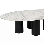 Кофейный столик овальный с мраморной столешницей на 4-х массивных ножках Demonstration of Taste варинант исполнения - 1 | Loft Concept в Барнауле