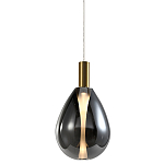 Подвесной светильник со стеклянным плафоном в форме капли дымчатого цвета NAOMI drop smoke варинант исполнения - 1 | Loft Concept в Барнауле