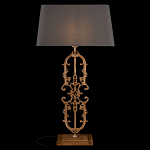 Настольная лампа на ажурном чугунном основании с тканевым серым абажуром Openwork Lamp варинант исполнения - 2 | Loft Concept в Барнауле