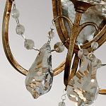  Бра в классическом стиле с 3-мя лампами в виде свеч на овальном зеркальном основании с хрустальными подвесками и подсвечниками Feiss варинант исполнения - 2 | Loft Concept в Барнауле