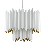 Люстра белая с гофрированным двойным абажуром Corrugated Double Lampshade варинант исполнения - 2 | Loft Concept в Барнауле