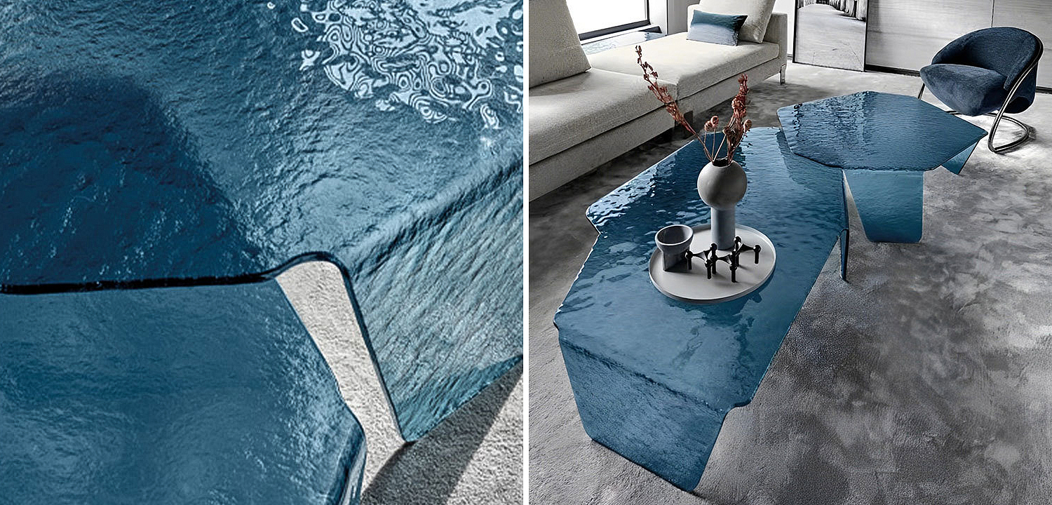 Комплект кофейных столиков Water Surface Glass Coffee Tables Комплект кофейных столиков Water Surface Glass Coffee Tables - Loft-Concept в Барнауле