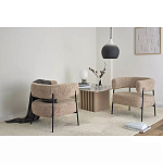 Кресло полукруглое мягкое с буклированной обивкой Armchair with Boucle Upholstery варинант исполнения - 3 | Loft Concept в Барнауле