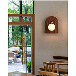 Настенный светильник с деревянным резным основанием Wood Wall Lamp варинант исполнения - 3 | Loft Concept в Барнауле