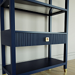 Стеллаж Elsa Dreams Blue со стеклянными полками и ящиком варинант исполнения - 5 | Loft Concept в Барнауле