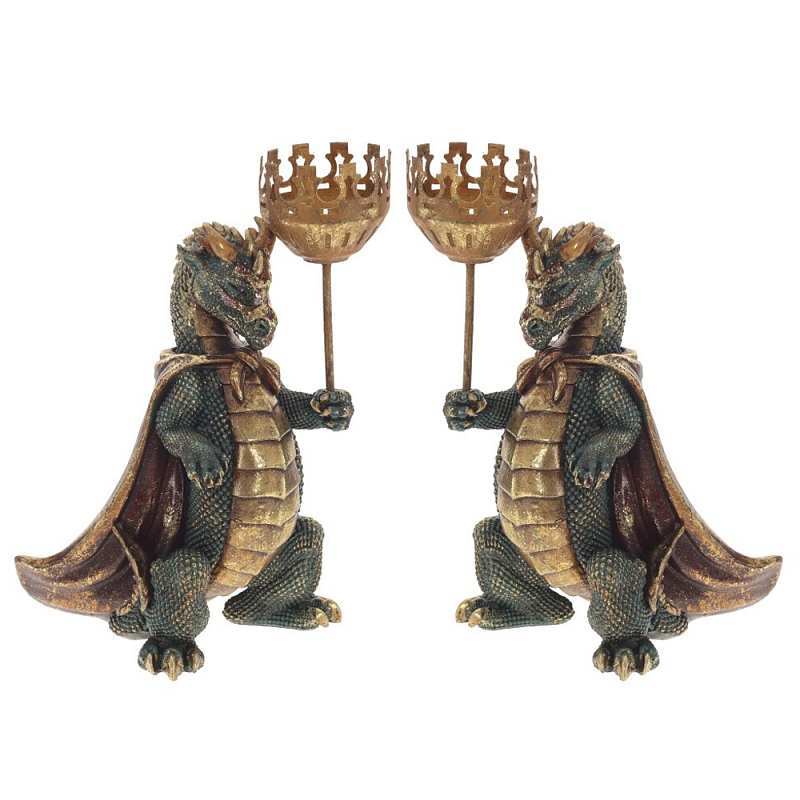 Подсвечник в виде дракона Dragon candlestick Green Gold Brown L or R Зеленый Золотой Коричневый Подсвечник в виде дракона Dragon candlestick Green Gold Brown L or R Зеленый Золотой Коричневый в Барнауле | Loft Concept