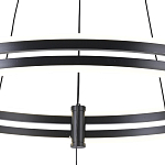 Люстра светодиодная с 2-мя плафонами в форме колец из акрила и алюминия с пультом для регулировки света Ring Horizontal Black варинант исполнения - 3 | Loft Concept в Барнауле