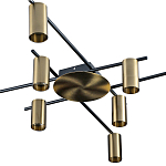 Потолочный светильник с 10-ю цилиндрическими плафонами цвета латунь TRIBES CHANDELIER варинант исполнения - 2 | Loft Concept в Барнауле