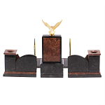 Настольный письменный набор из лемезита и змеевика с декором в виде Орла в подарочной упаковке Successful Leader варинант исполнения - 6 | Loft Concept в Барнауле