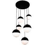 Каскадный светильник с 6-ю плафонами шары Ponzio Flos Cascade  Black Sphere Hanging Lamp варинант исполнения - 1 | Loft Concept в Барнауле