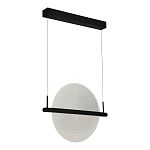 Светодиодный подвесной светильник круглой формы с металлическим черным каркасом Marble Glow варинант исполнения - 2 | Loft Concept в Барнауле