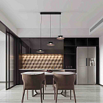 Люстра подвесная с тремя матовыми черными плафонами Obsidian Touch варинант исполнения - 4 | Loft Concept в Барнауле