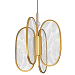 Люстра с гравировкой на акриловых плафонах Gravyura Bronze D 33 см варинант исполнения - 1 | Loft Concept в Барнауле