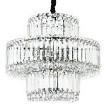 Круглая люстра с хрустальным декором Harmonica Crystal Round Chrome Chandelier варинант исполнения - 1 | Loft Concept в Барнауле