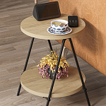 Стол приставной с 2-мя круглыми столешницами из дерева ESSEL OAK варинант исполнения - 4 | Loft Concept в Барнауле