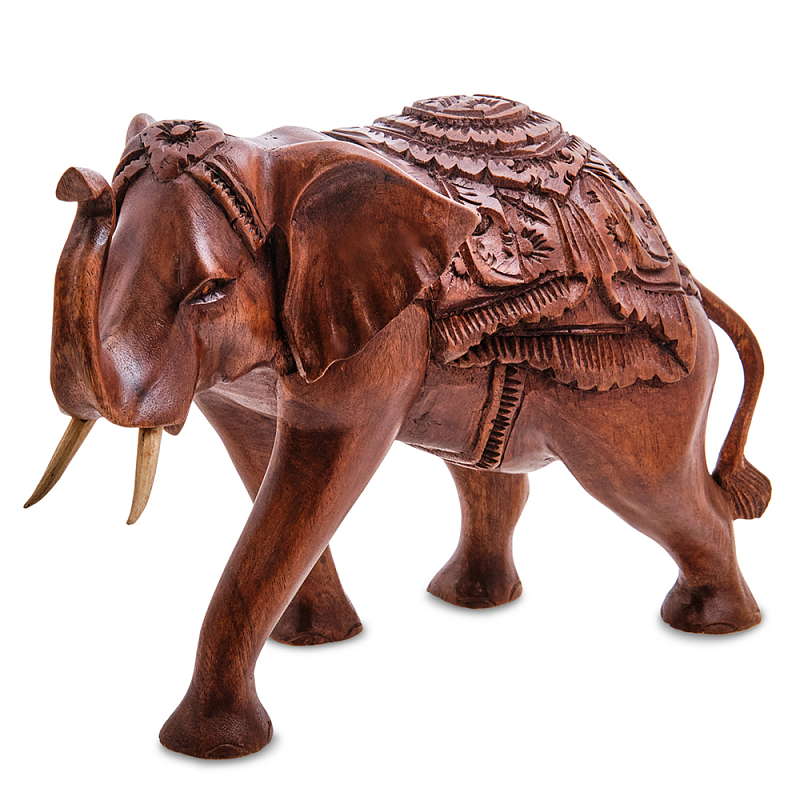 Статуэтка из дерева суар в виде слона Two Tusks Коричневый Статуэтка из дерева суар в виде слона Two Tusks Коричневый в Барнауле | Loft Concept