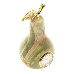 Часы настольные в виде груши из натурального камня Оникс Stone Clock варинант исполнения - 2 | Loft Concept в Барнауле