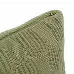 Подушка из хлопка рельефной вязки зеленого цвета Eden Line варинант исполнения - 2 | Loft Concept в Барнауле