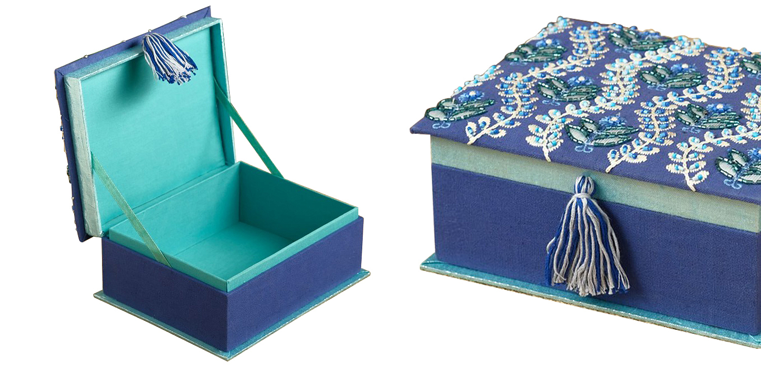 Шкатулка с вышивкой Flower Ornament Beads Embroidery Box Шкатулка с вышивкой Flower Ornament Beads Embroidery Box - Loft-Concept в Барнауле