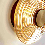 Бра с рельефным круглым плафоном янтарного цвета Savio Glass Disc Light варинант исполнения - 3 | Loft Concept в Барнауле