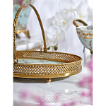 Блюдо овальное с ручкой и голубым фарфоровым дном с цветочным рисунком Blue Garden варинант исполнения - 4 | Loft Concept в Барнауле