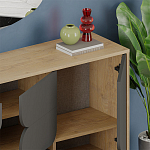 Комод цвета древесины с 3-мя дверцами и выдвижным ящиком темно-серого цвета SPARK CONSOLE OAK ANTHRACITE варинант исполнения - 4 | Loft Concept в Барнауле