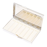 Таблетница карманная прямоугольная на 7 отделений с зеркалом и накладкой из натурального камня Турмалин Silver Stone Pillboxes варинант исполнения - 3 | Loft Concept в Барнауле