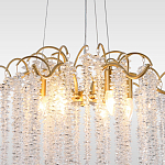 Люстра подвесная с изогнутыми золотистыми элементами и хрустальными подвесками FAIRYTREE Light варинант исполнения - 3 | Loft Concept в Барнауле