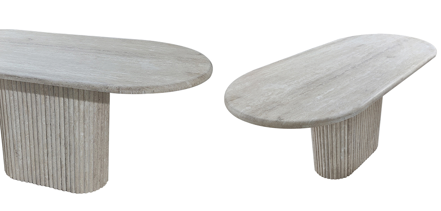 Консоль Annabel Grey Travertine Console Консоль Annabel Grey Travertine Console - Loft-Concept в Барнауле
