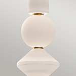 Подвесной светильник белого цвета с тремя геометрическими плафонами Alora Mood варинант исполнения - 9 | Loft Concept в Барнауле