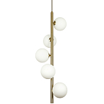 Подвесной светильник с 5-ю сферическими плафонами из матового стекла Pearls Suspension Brass Tube Hanging Lamp варинант исполнения - 1 | Loft Concept в Барнауле