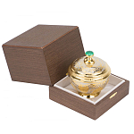 Сахарница металлическая с гравировкой и натуральным камнем Малахит в подарочной коробке Metal Stone Sugar Bowls варинант исполнения - 3 | Loft Concept в Барнауле