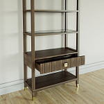 Стеллаж Elsa Dreams Walnut со стеклянными полками и ящиком варинант исполнения - 3 | Loft Concept в Барнауле